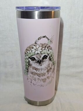 PURE Antimicrobial 22oz Pink Owl Tumbler